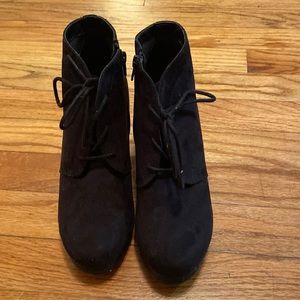 Size 8 Black Wedge Booties